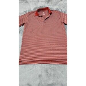 Turtleson Men's Size Small Red‎ White Striped Short Sleeve Polo Shirt